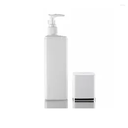 Opslag Flessen 1pcs 300ML 400ML 500ML Lege Vierkante Witte Shampoo Plastic Lotion Pomp HDPE Cosmetische container Fles