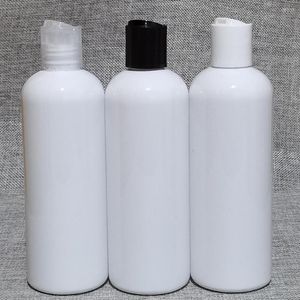 Opslagflessen 1 stks 300 ml witte zwarte schijf bovenste dop plastic fles lege cosmetische shampoo container vloeistof soap lotion etherische olie huisdier