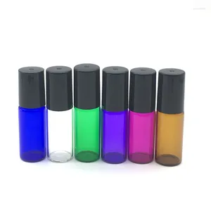 Bouteilles de stockage 1pcs 5ml Ambre Couleur Solide Rouleau Verre Flacon Vide Parfum Huile Essentielle Pot Mini Bouteille