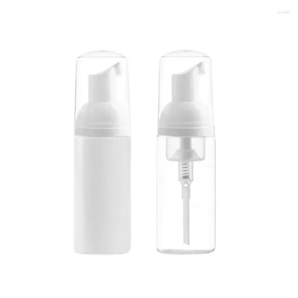 Botellas de almacenamiento 1pcs 60 ml 2 oz de plástico espuma dispensador de pestañas bomba de botella cosmética blanca/transparente jabón de limpiador de cara vacío