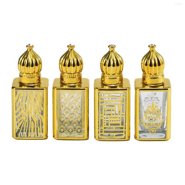 Bouteilles de rangement 1pcs bouteille de parfum en verre cristal 15 ml bronzage à huile essentielle au milieu-orient roll-on