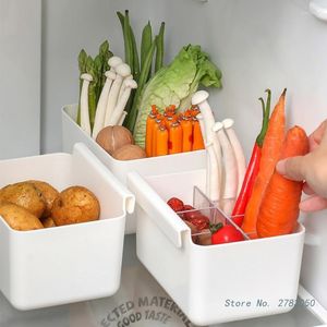 Bouteilles de stockage 1 pièces réfrigérateur organisateur réfrigérateur porte latérale nourriture frais légumes fruits épices étui conteneur cuisine boîtes