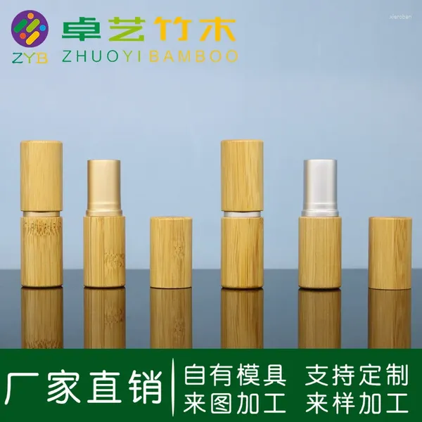 Bouteilles de rangement 1pcs Natural Healthy Bamboo Lipstick Tube de maquillage de récipient à lèvres vides