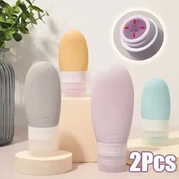 Bouteilles de stockage 1pcs silicone souple vide shampooing émulsion conteneur 90ml 60ml 38ml portable bouteille fendue accessoires de voyage en gros