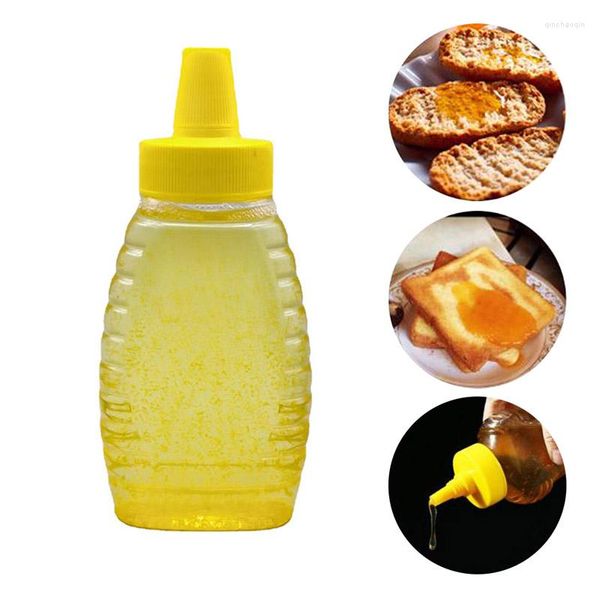 Bouteilles de stockage 1 pièces bouteille de miel transparente liquide alimentaire bec pointu emballage pot Portable