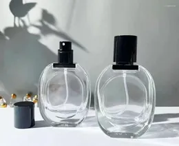 Bouteilles de rangement 1x 30 ml de parfum en verre à haut niveau portable Bouteille de spray vide rechargeable en aluminium anodisé distributeur de capuchon noir