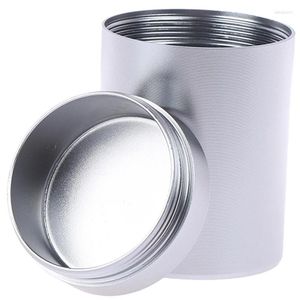 Flessen opslag 1x zilver luchtdichte proof container aluminium metalen afgesloten blik thee pot