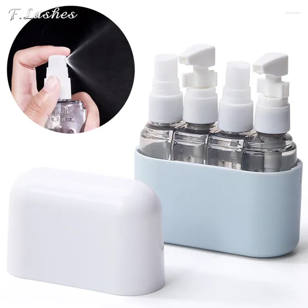 Bouteilles de rangement 2/3 / 4pcs Travel Refipillable Bottle Set Lotion Shampoo Shampoo Spray Spray Féche de fuite CONTACERS COSMÉTIQUES DISSENSEUR DE SOCIER