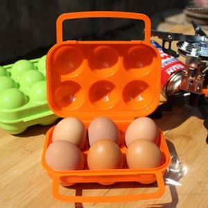 Bouteilles de rangement 2/4/6 grille boîte à œufs en plastique voyage ustensiles de cuisine portables pique-nique en plein air barbecue Camping vaisselle équipement