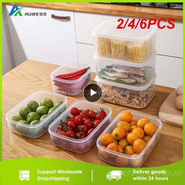 Bouteilles de rangement 2/4 / 6pcs Contenants alimentaires Boîtes de cartouche transparente en plastique