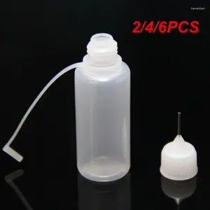 Bouteilles de rangement 2/4 / 6pcs tube à aiguille vide bouteille en plastique sous-bouchon PE Pinhole ravitaillement compressé