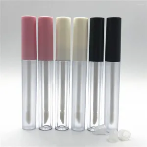 Bouteilles de rangement 2,5 ml 50pc Pinkwhite Lip Gloss Bottle Plastics Box Conteneurs Eyeliner Eyeliner Lash Lipbalm Spastic