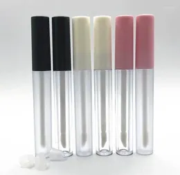 Bouteilles de rangement 2,5 ml Plastic Grosted Lip Gloss Tube vide Réceneur vide avec un couvercle blanc / rose