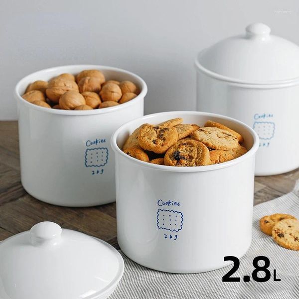 Bouteilles de rangement 2,8 L biscuits en plastique pots avec couvercle de cuisine de cuisine à air serré contenant pour les cadeaux buffet Organisateur de comptoir