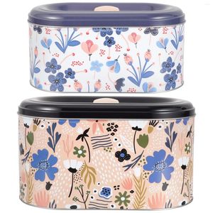 Botellas de almacenamiento 2 PCS AirTight Cookie Jar Friends Montono Lindo Negro Tindeo de hojalata Tabras Regalo