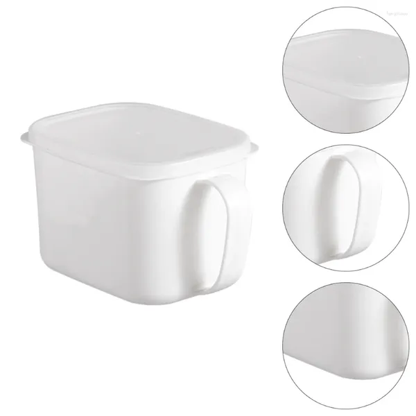 Bouteilles de rangement 2 PCS Boîte à poignée Kitchen Food Organisateur Bins Réfrigène Récipient Céréal Garbage peut couvercle Dry Home Plastic Jar