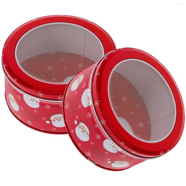 Bouteilles de rangement 2 pcs Boîtes de noeuds d'étain de Noël