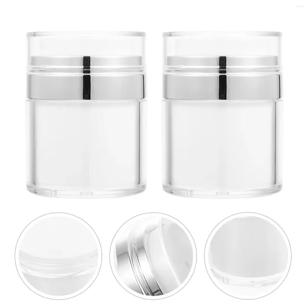 Botellas de almacenamiento 2 pcs crema de ojos botellas de viaje de champú contenedores de vacío bomba de vacío de vacío loción vacío acrílico fug