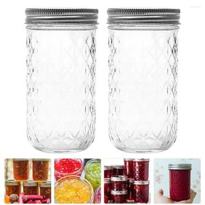 Bouteilles de rangement 2 pcs pots ménagers Jam Spice Conteneurs alimentaires limpières en pot scellé Distors clairs