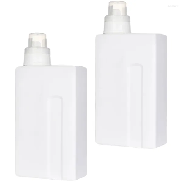 Bouteilles de stockage 2 pièces bouteille de détergent à lessive réutilisable lavage du corps haute capacité conteneur de poudre vide PE shampooings de voyage rechargeables