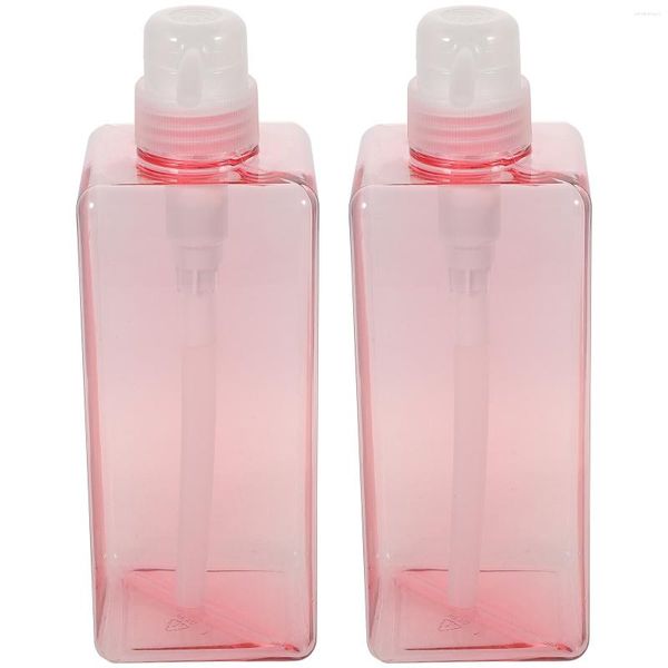 Botellas de almacenamiento 2 PCS Contenedores de brillo de labios Dispensador de champú Botella de líquido 6.7 6.7cm Pink Travel