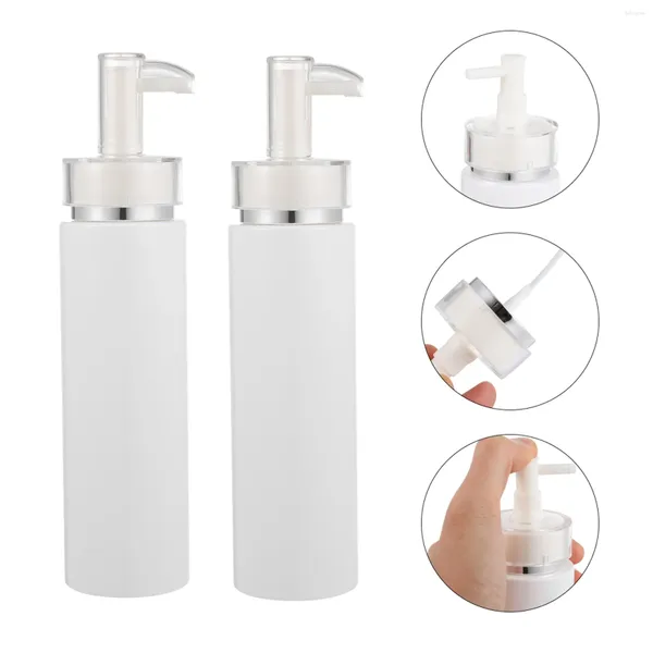 Botellas de almacenamiento 2 PCS Botella de loción Plástico para ir Contenedores Dispensador portátil Bomba Champú Viaje