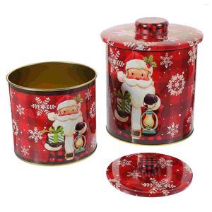 Opslagflessen 2 pc's metalen cookie blikken blikjes snoeppot kerstcontainers huishouden suiker kast