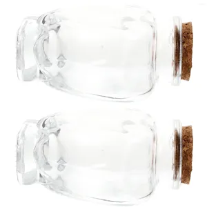 Bouteilles de stockage 2 pièces Miniature souhaitant bouteille décor bonbons Buffet support conteneurs en verre avec couvercles