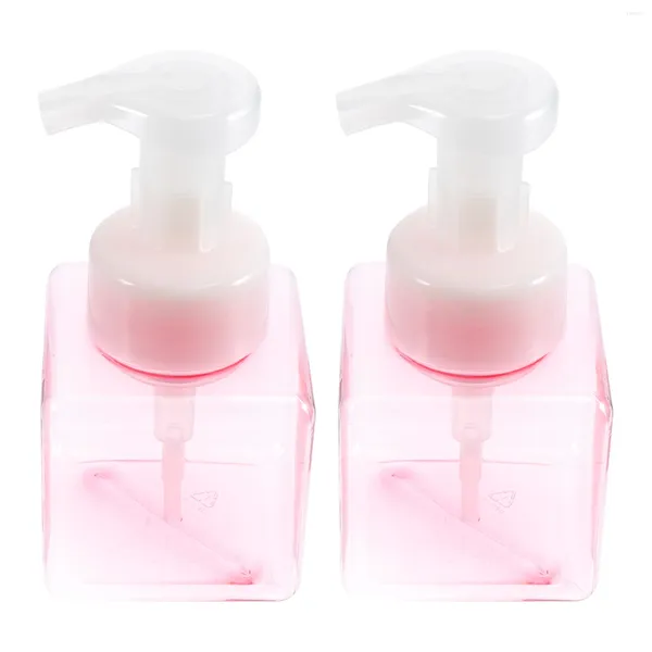 Botellas de almacenamiento 2 PCS Mousse Botella espumosa Dispensador de bomba Cuadrado Jabón de manos Espuma Loción Contenedor Maquillaje