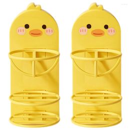 Bouteilles de rangement 2 pcs Powder Puff Cartoon Holder Bathroom Makeup Makeup Sponge Duck Mur Mur