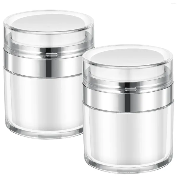 Bouteilles de rangement 2 pcs presser le support de pot à la crème pressante sous-conteneur sans air lotion face cosmétique bouteille de bouteille