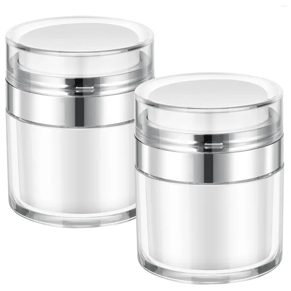 Bouteilles de stockage 2 pièces Presse Crème Pot Petit Récipient En Plastique Type De Pressage Bouteille Vide Pompe Sans Air Lotion Sous-Paquet PP Vide Voyage