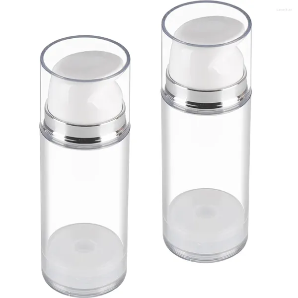 Bouteilles de rangement 2 pcs Pompe Bottle Srop Squevel Lotion Travel Vacuum Contenner Dispentier Airless PP Type de pressage