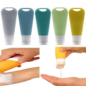 Bouteilles de stockage 2 pièces bouteille de voyage en silicone Lotion Essence shampooing Gel douche presser rechargeable Kit de distribution de récipient Portable