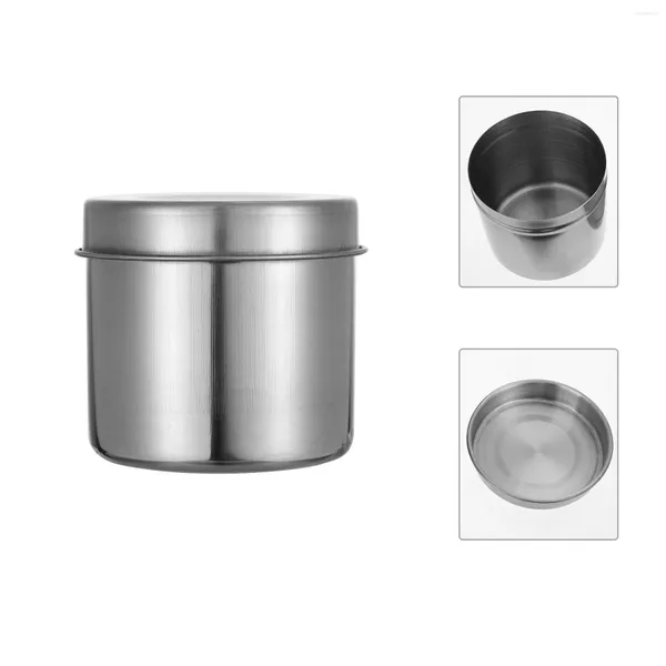 Botellas de almacenamiento 2 PCS Tank de acero inoxidable Contenedor Durable Hogar CAN Sazonoramiento de alimentos Soporte de cilindro multifuncional