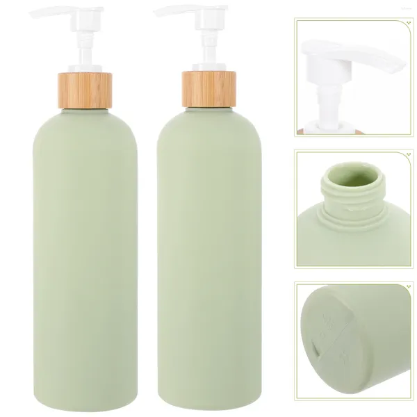 Bouteilles de stockage 2 pièces sous-bouteille Gel douche shampooing Lotion pompe à pression vide 2 pièces distributeur pour liquides savon salle de bain bambou