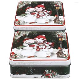 Opslagflessen 2 pc's Sugar Case Table Decoraties Geschenkdoos Kerstcookiecontainers Candy Iron Tin met dekselhouder Gunsten