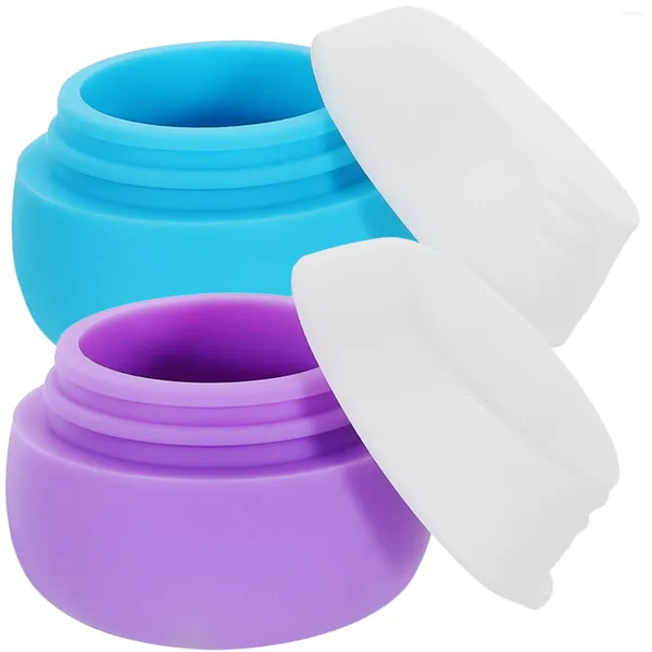 Bouteilles de rangement 2 pcs récipients de sucre à sucre couvercles de pot crème corporelle échantillon de lotion de bocaux en silicone