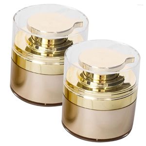 Bouteilles de rangement 2 pcs Vaguum crème Jar Pump Pumpe Bouteille vide Méquarement de sous-usine
