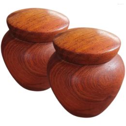 Bouteilles de stockage 2 pièces Urnes de pot hermétiques en bois pour cendres portable souvenir humain petite femme adulte
