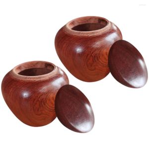 Botellas de almacenamiento 2 PCS Tarro hermético de madera Urnas de cremación para cenizas adultas Recuerdo Pequeño Humano Femenino Pet Mini