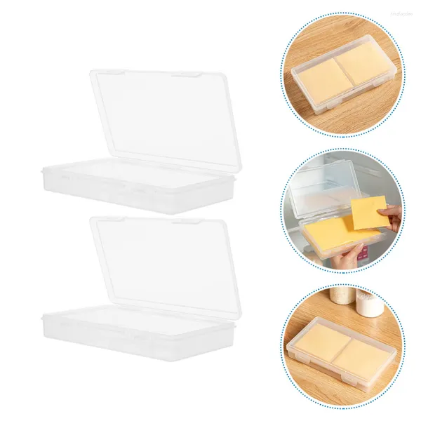 Bouteilles de stockage 2 pièces contenant de yaourt réfrigérateur couvercle boîte réfrigérateur conteneurs conception beurre cas Pp fromage titulaire gardien plastique