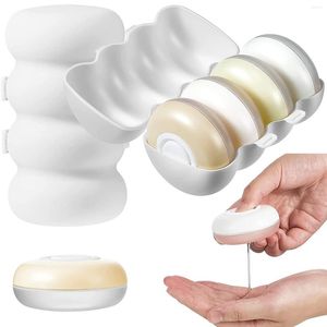 Opslag Flessen 2 Set Travel Pods Inklapbare Ronde Vloeibare Lotion Voor Draagbare Shampoo Zeep Container Box Dispenser Push Type