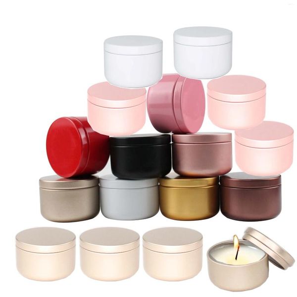 Bouteilles de rangement 20/30 / 50pcs Bougie en aluminium Tin 50 ml Conteneurs ronds Pocts cosmétiques Crème d'huile Pot Métal scellé vide