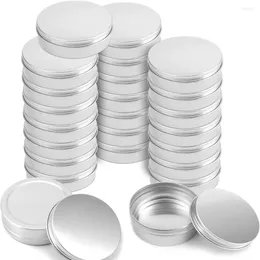 Bouteilles de rangement 20-30pcs 5g - 100g métal tettes rondes en aluminium argent vide avec couvercle de nail