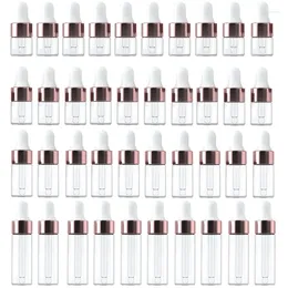 Botellas de almacenamiento 20/50/100pcs 1 ml 2ml 3ml 5 ml Botella transparente mini cuentagotas con pipeta VIALES DE ACEITE ESENCIALES ESENCIALES