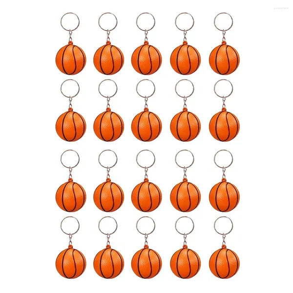 Bouteilles de rangement, lot de 20 porte-clés ballon de basket-ball, pour cadeaux de fête, anti-Stress, école, carnaval, récompense, pièce maîtresse de sport