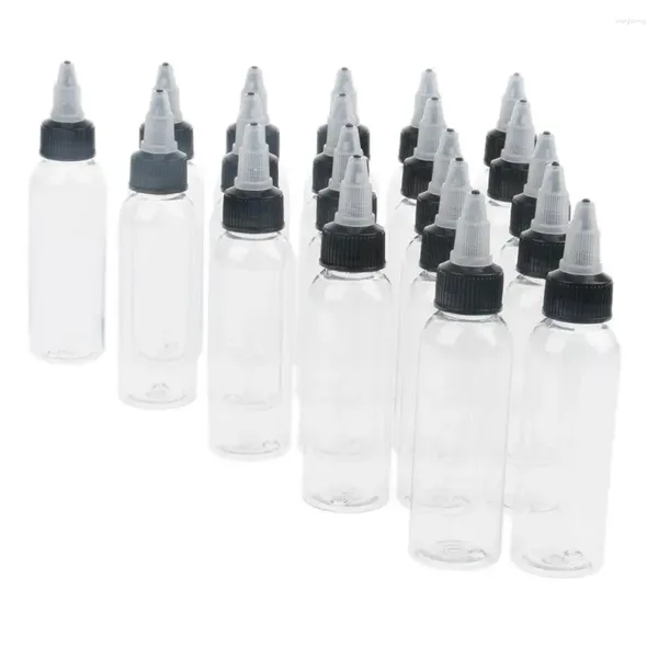 Bouteilles de rangement 20 pcs compression en plastique vide avec capuchon de torsion pour peinture liquide à encre