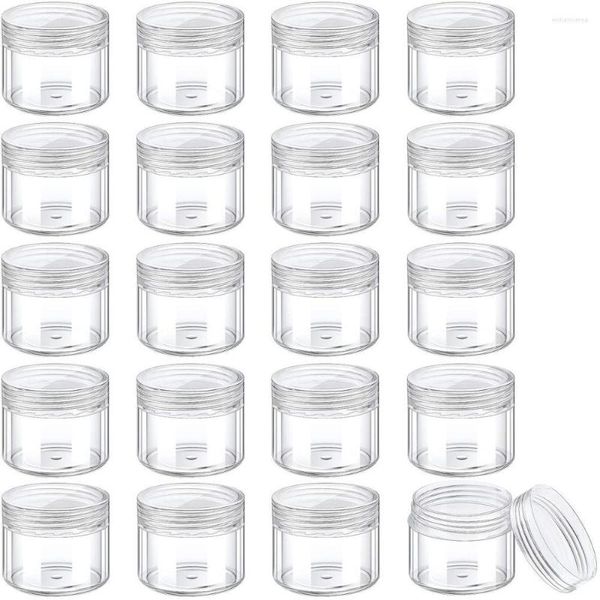 Bouteilles De Stockage 20 Pièces Pots Ronds Conteneurs Cosmétiques En Plastique Ensemble Avec Couvercle Pour Crèmes Liquides DIY Maquillage Échantillon Tube Brillant À Lèvres Tube