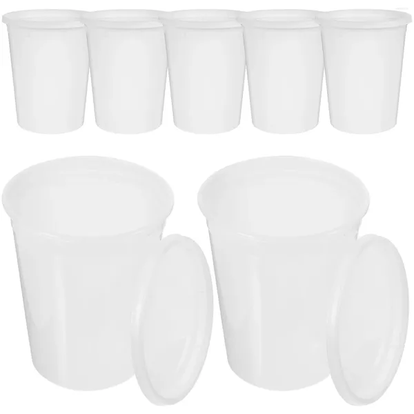 Bouteilles de stockage 20 ensembles de tasses à soupe jetables, bols à Dessert, boissons, récipients en plastique transparent robuste pour bouillie Go